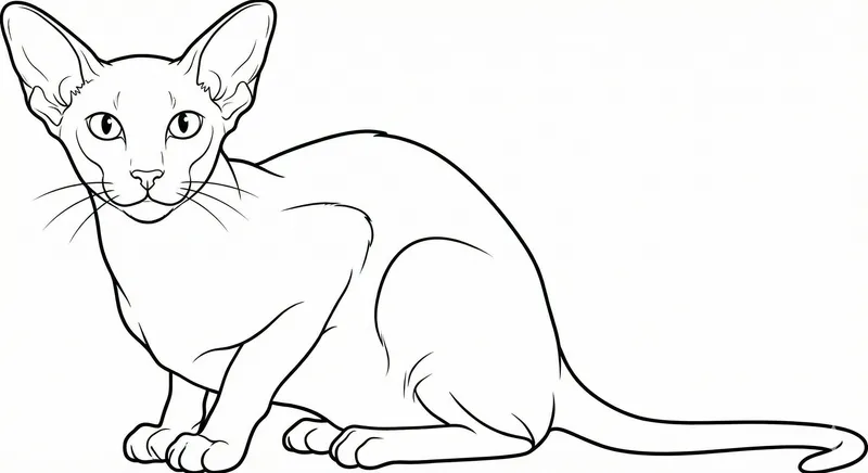 Siamese Cat Printable Coloring Page