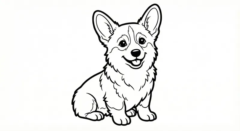 Cute Corgi Puppy Coloring Page – Free Printable PDF