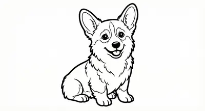 Cute Corgi Puppy Coloring Page – Free Printable PDF