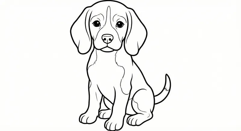 Cute Beagle Puppy Coloring Page – Free Printable Activity