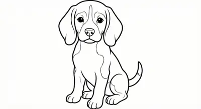 Cute Beagle Puppy Coloring Page – Free Printable Activity