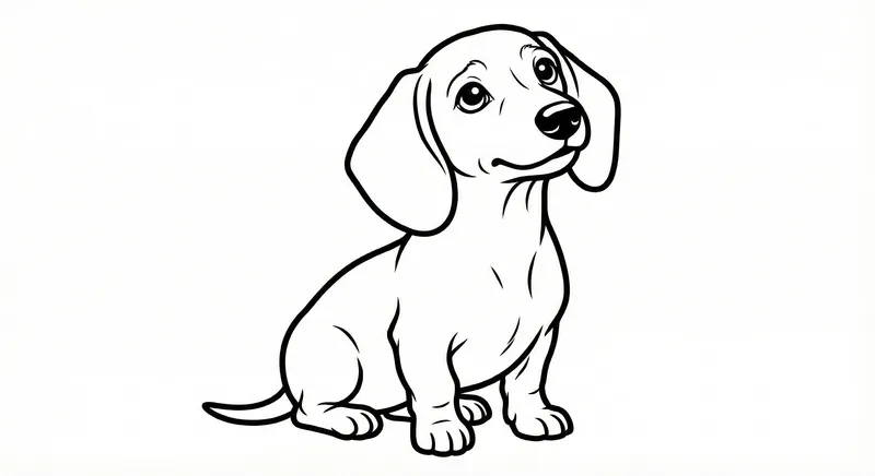 Cute Dachshund Puppy Coloring Page – Free Printable PDF