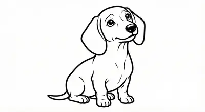 Cute Dachshund Puppy Coloring Page – Free Printable PDF