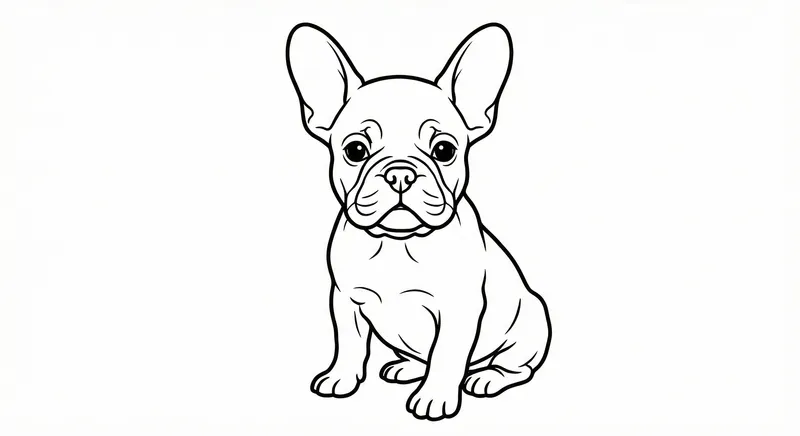 Cute French Bulldog Puppy Coloring Page – Free Printable