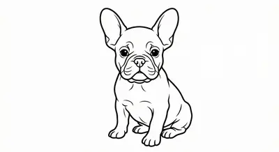 Cute French Bulldog Puppy Coloring Page – Free Printable