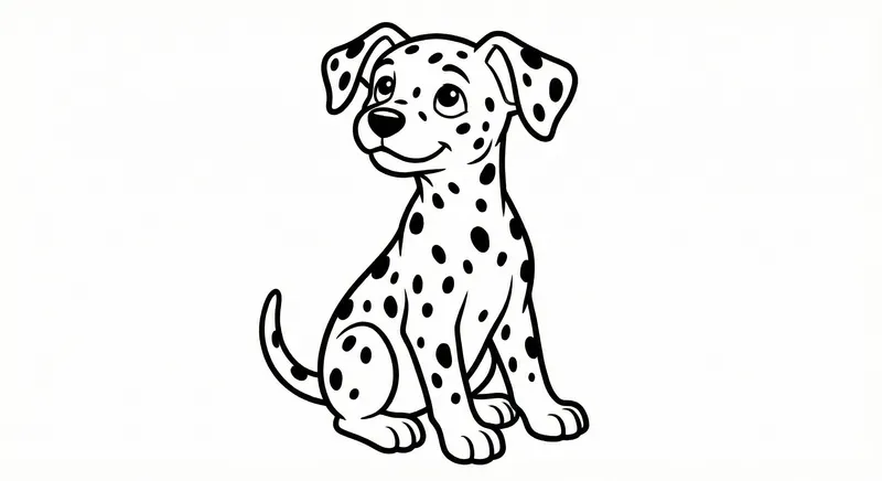 Cute Dalmatian Puppy Coloring Page – Free Printable PDF
