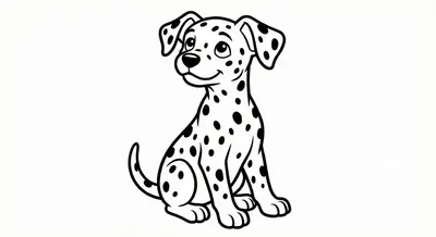 Cute Dalmatian Puppy Coloring Page – Free Printable PDF