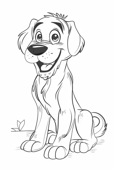 Dog Coloring Page 004