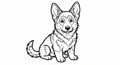 Cute German Shepherd Puppy Coloring Page – Free Printable