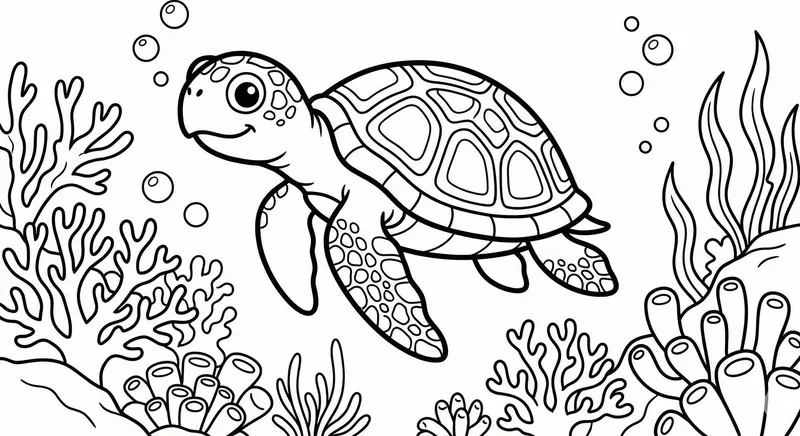 Printable Sea Turtle Coloring Page