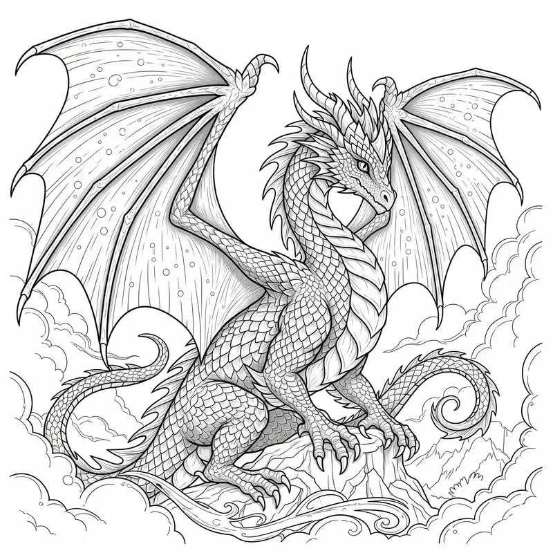 Majestic Dragon Coloring Page for All Ages