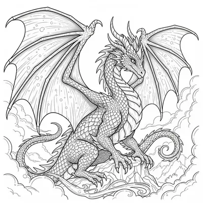 Majestic Dragon Coloring Page for All Ages