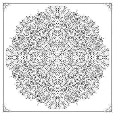 Intricate Mandala Design Coloring Page for Adults