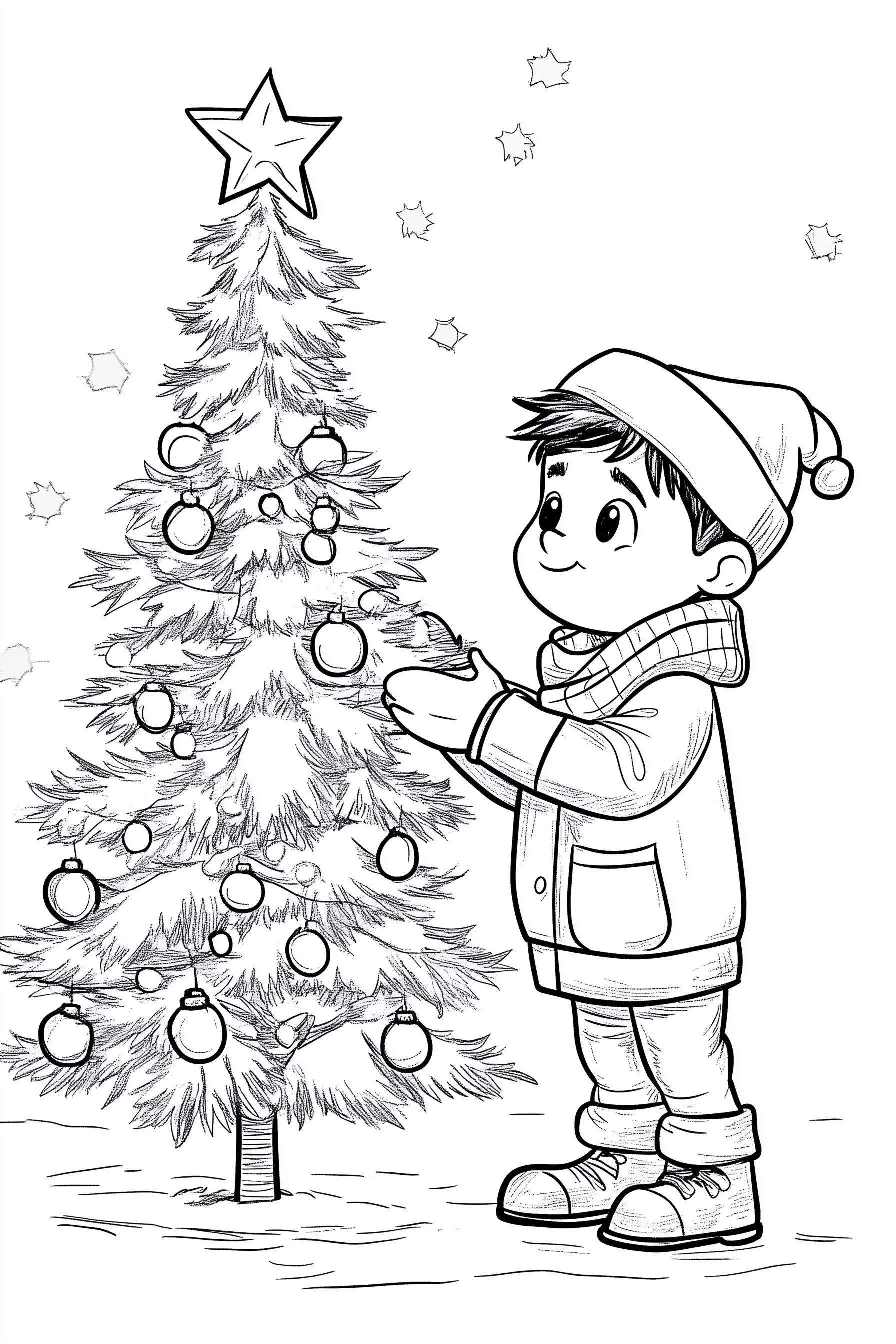 Christmas_tree_002 - Free Coloring Page