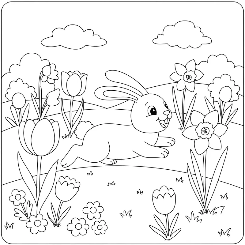 Easter Coloring Page 001 - Free Coloring Page