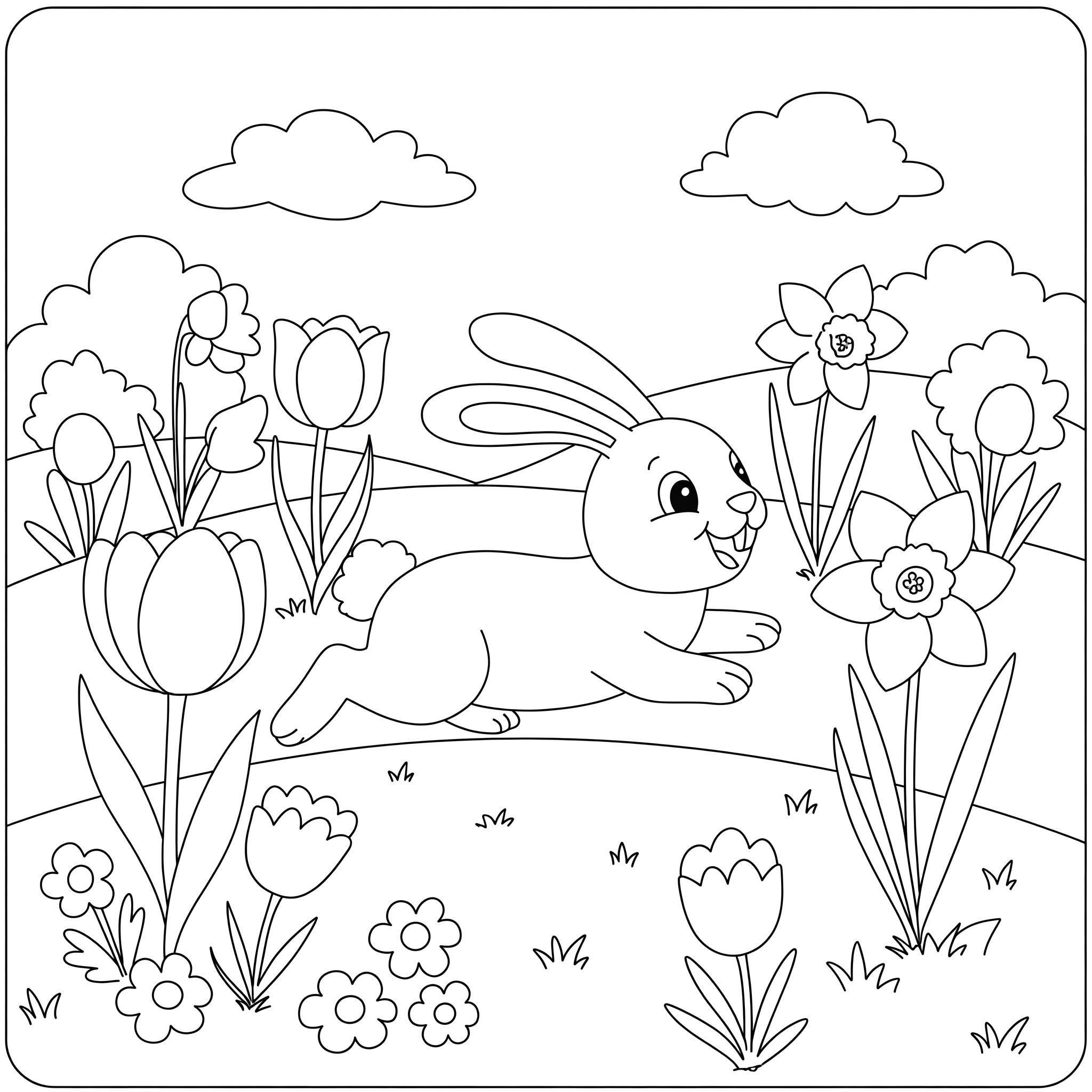 Easter Coloring Page 001 - Free Coloring Page