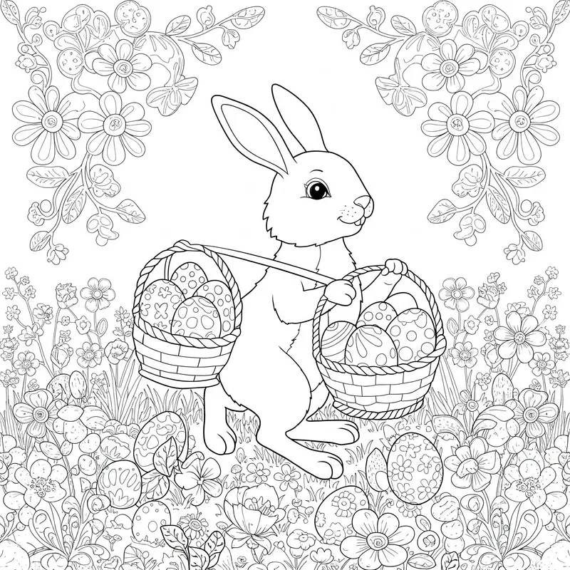 Easter Coloring Page 007 - Free Coloring Page