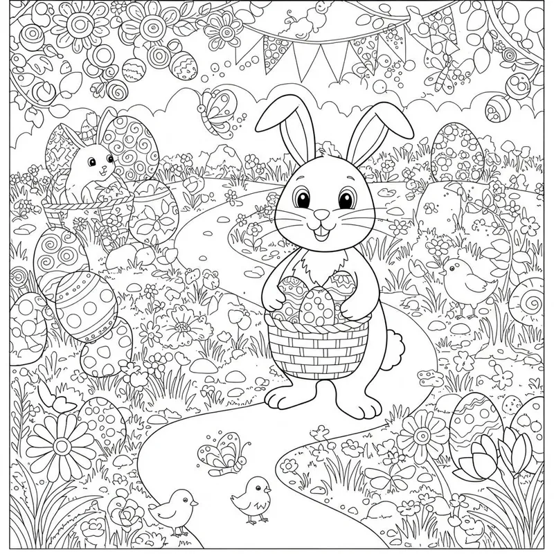 Easter Coloring Page 008 - Free Coloring Page