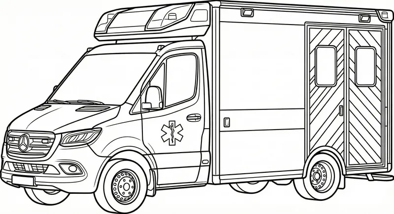 European Ambulance Coloring Page