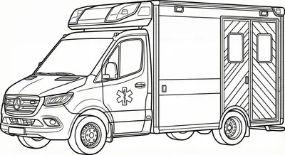 European Ambulance Coloring Page