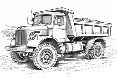 Dump Truck Coloring Page 01