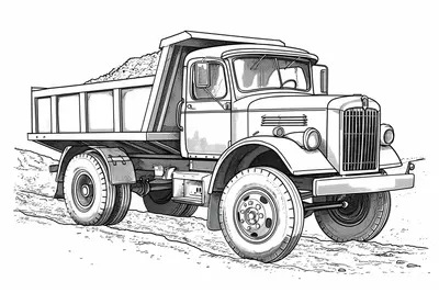 Dump Truck Coloring Page 02
