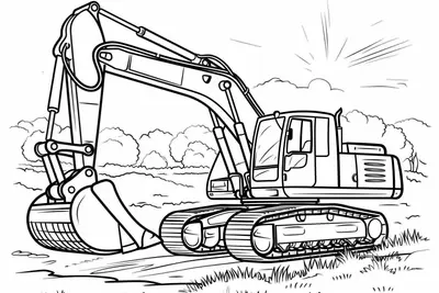 Excavator Coloring Page 005