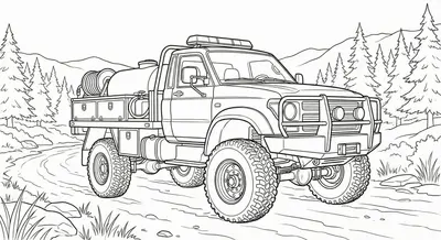 Rugged Off-Road Brush Fire Truck Coloring Page