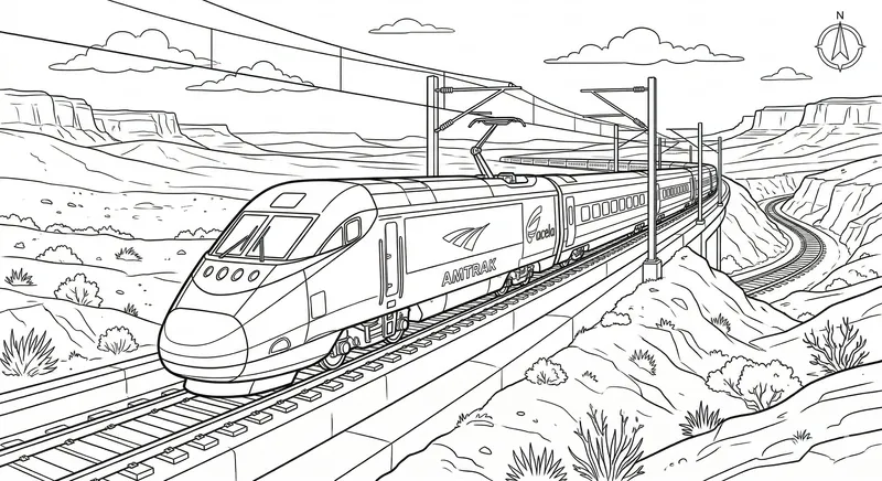 Amtrak Acela Express Coloring Page
