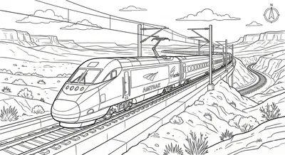 Amtrak Acela Express Coloring Page