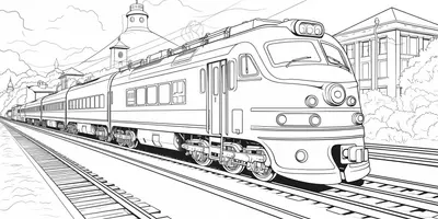 Train Coloring Page 001