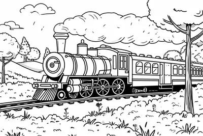 Train Coloring Page 004