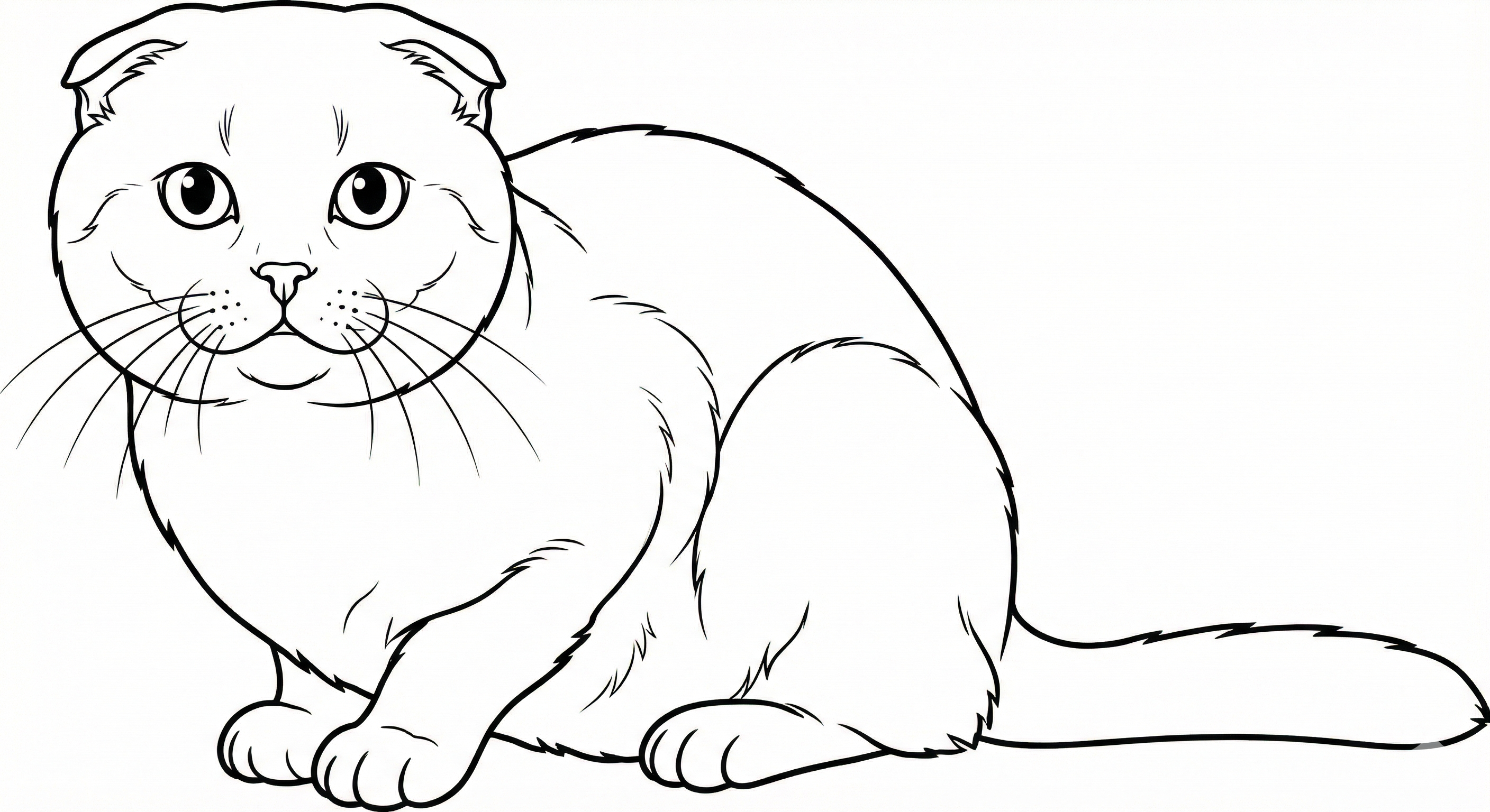 Scottish Fold Cat Printable Coloring Page