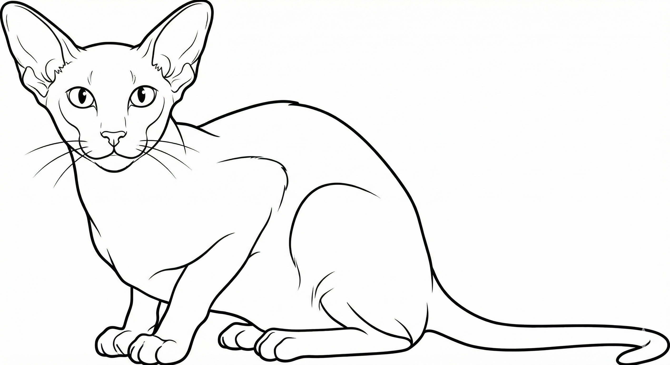Siamese Cat Printable Coloring Page
