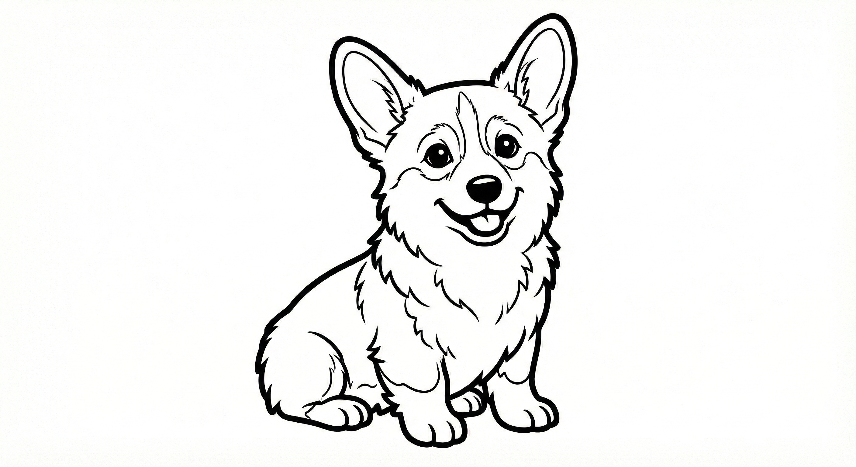 Cute Corgi Puppy Coloring Page – Free Printable PDF