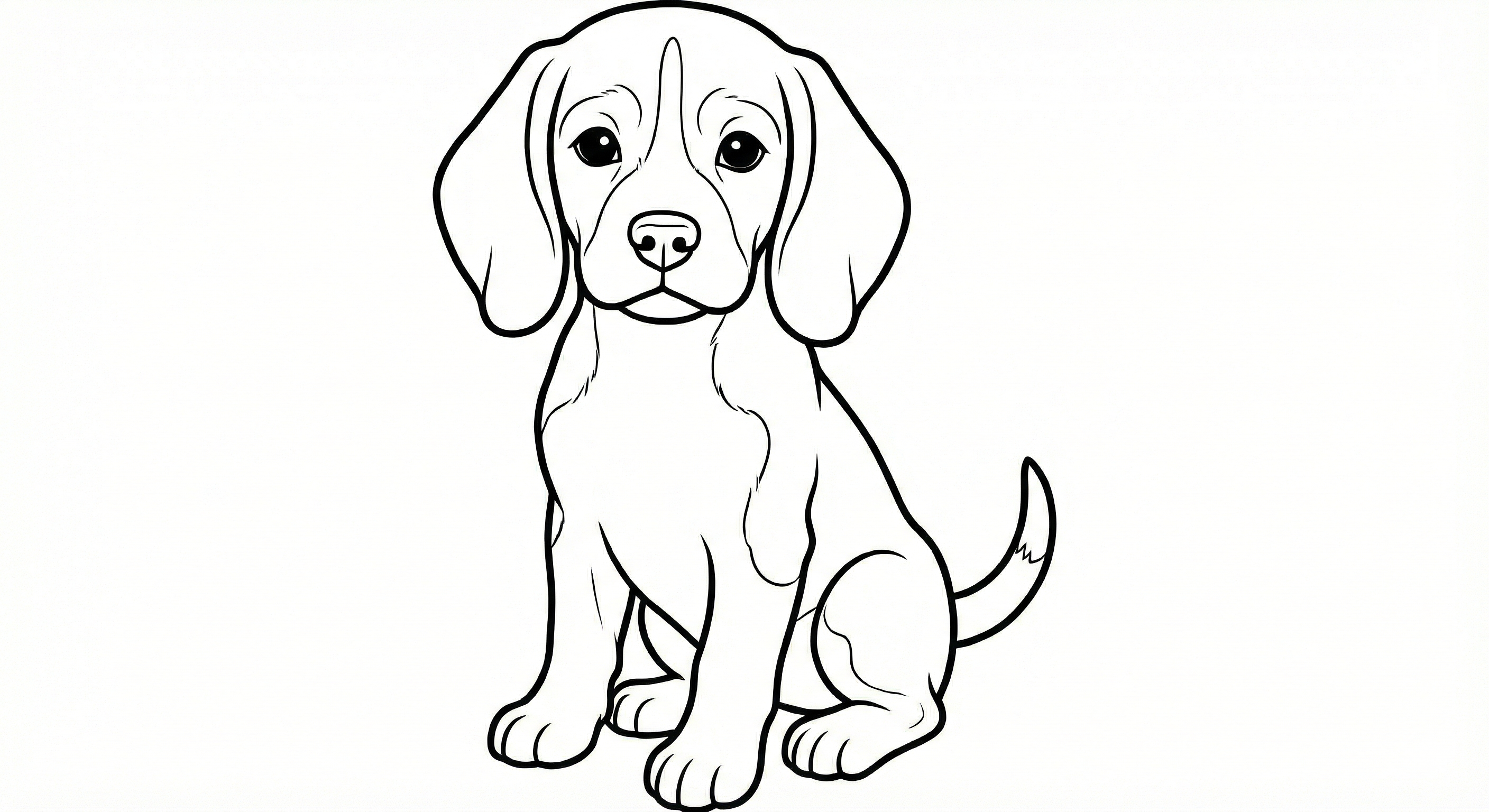 Cute Beagle Puppy Coloring Page – Free Printable Activity
