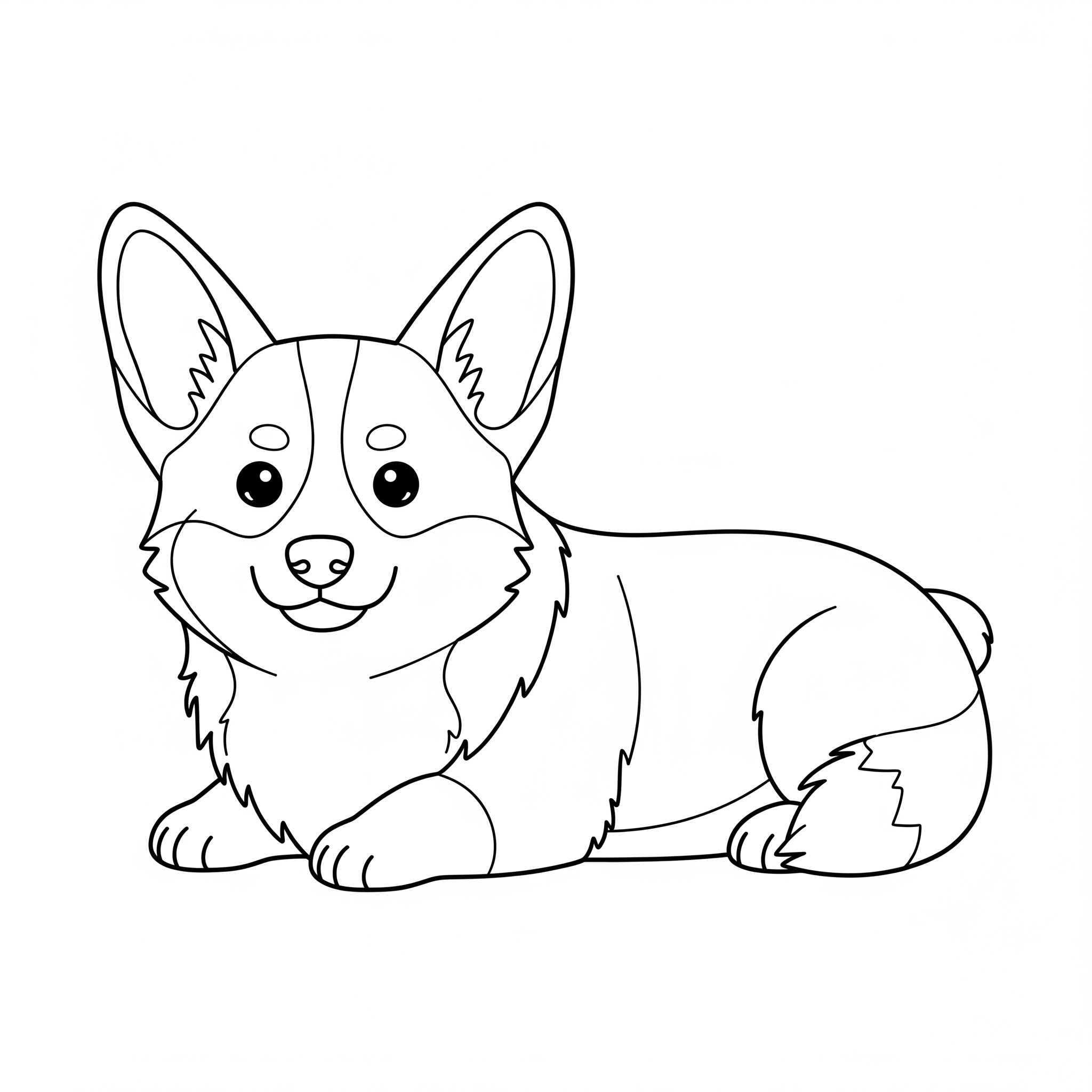Cute Corgi Puppy Coloring Page Printable