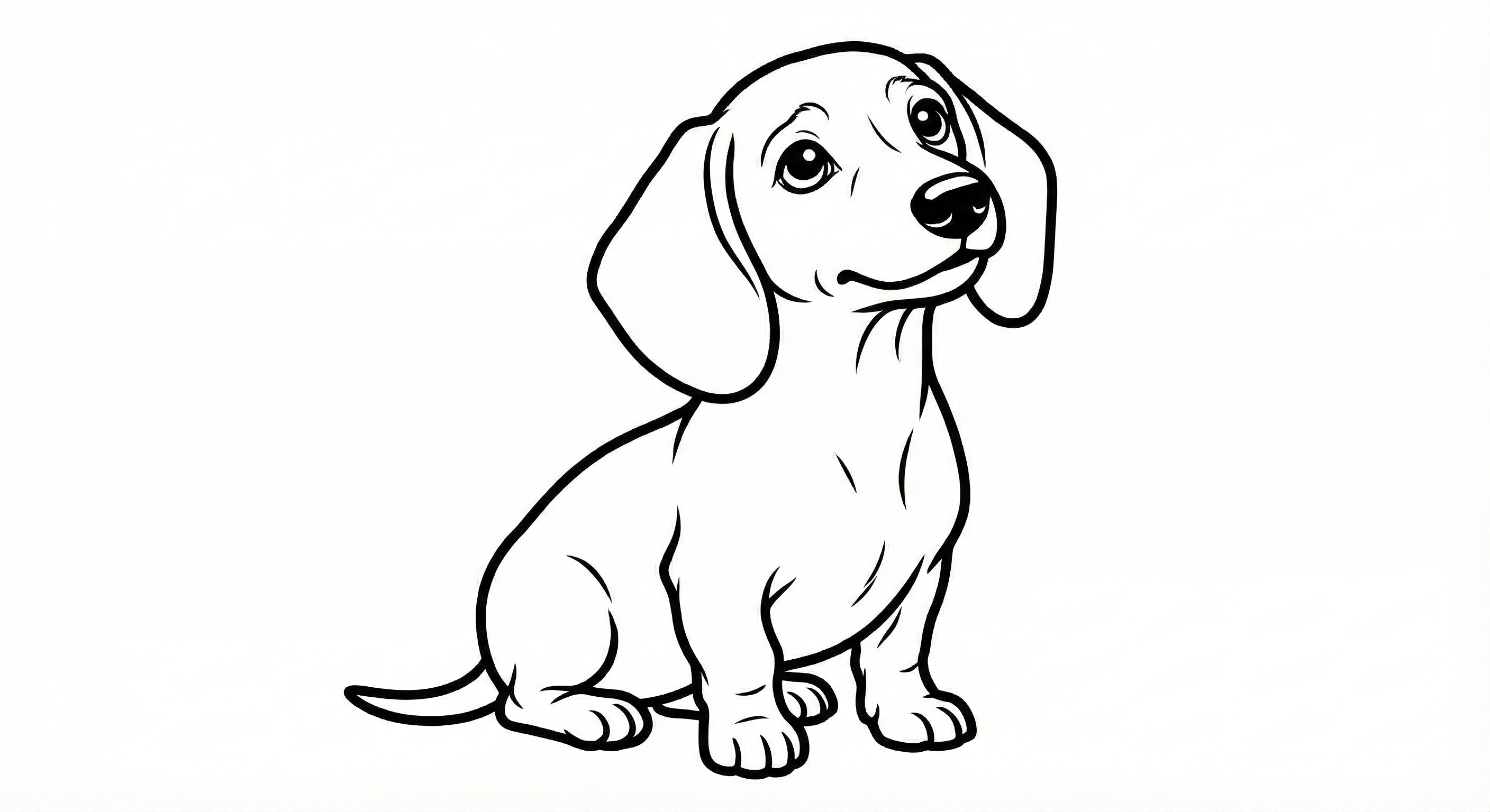Cute Dachshund Puppy Coloring Page – Free Printable PDF