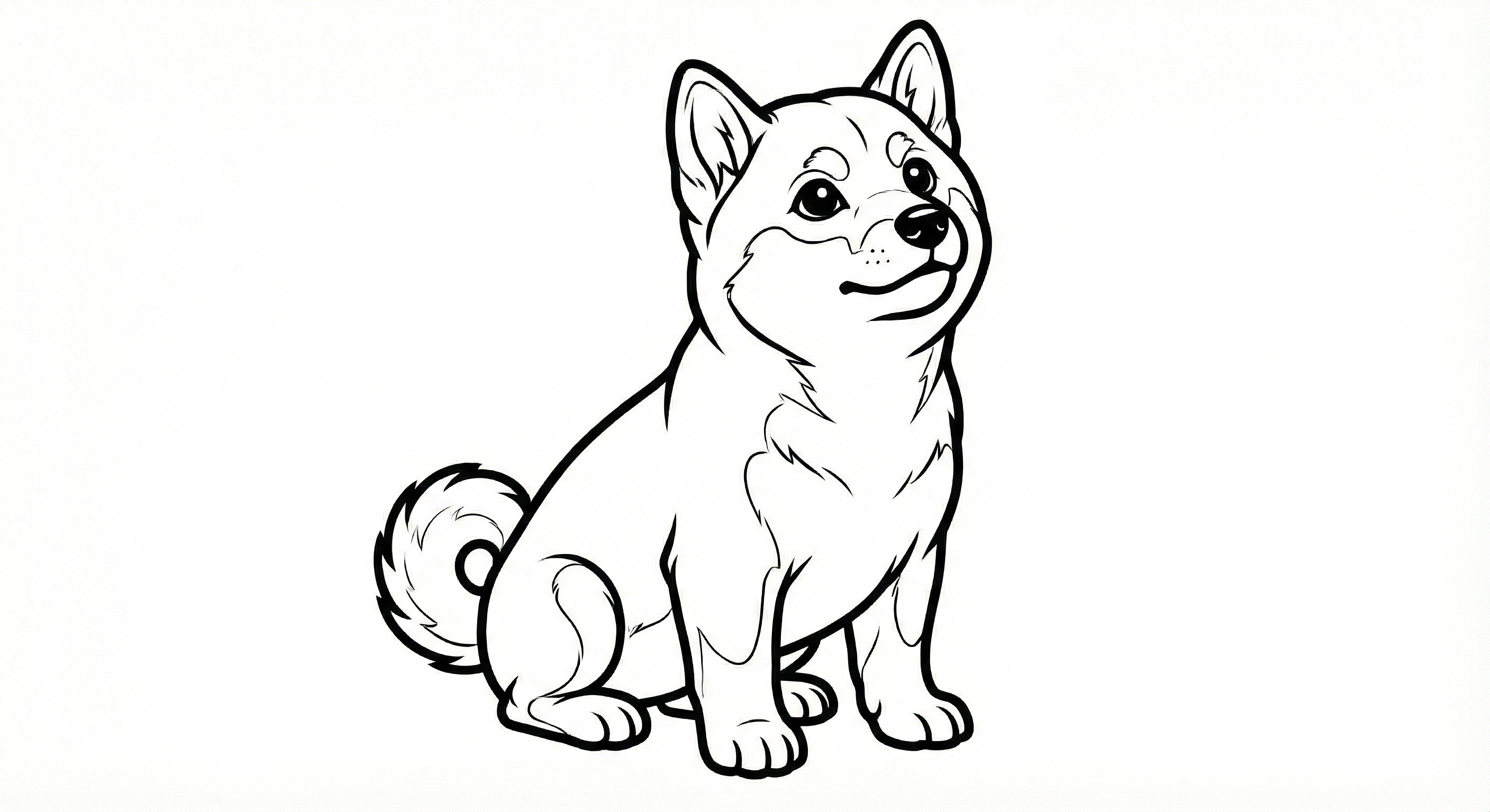 Cute Shiba Inu Puppy Coloring Page – Free Printable PDF