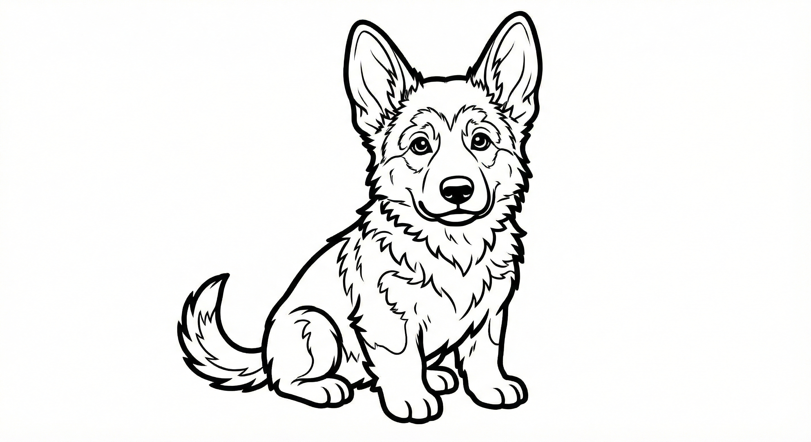 Cute German Shepherd Puppy Coloring Page – Free Printable