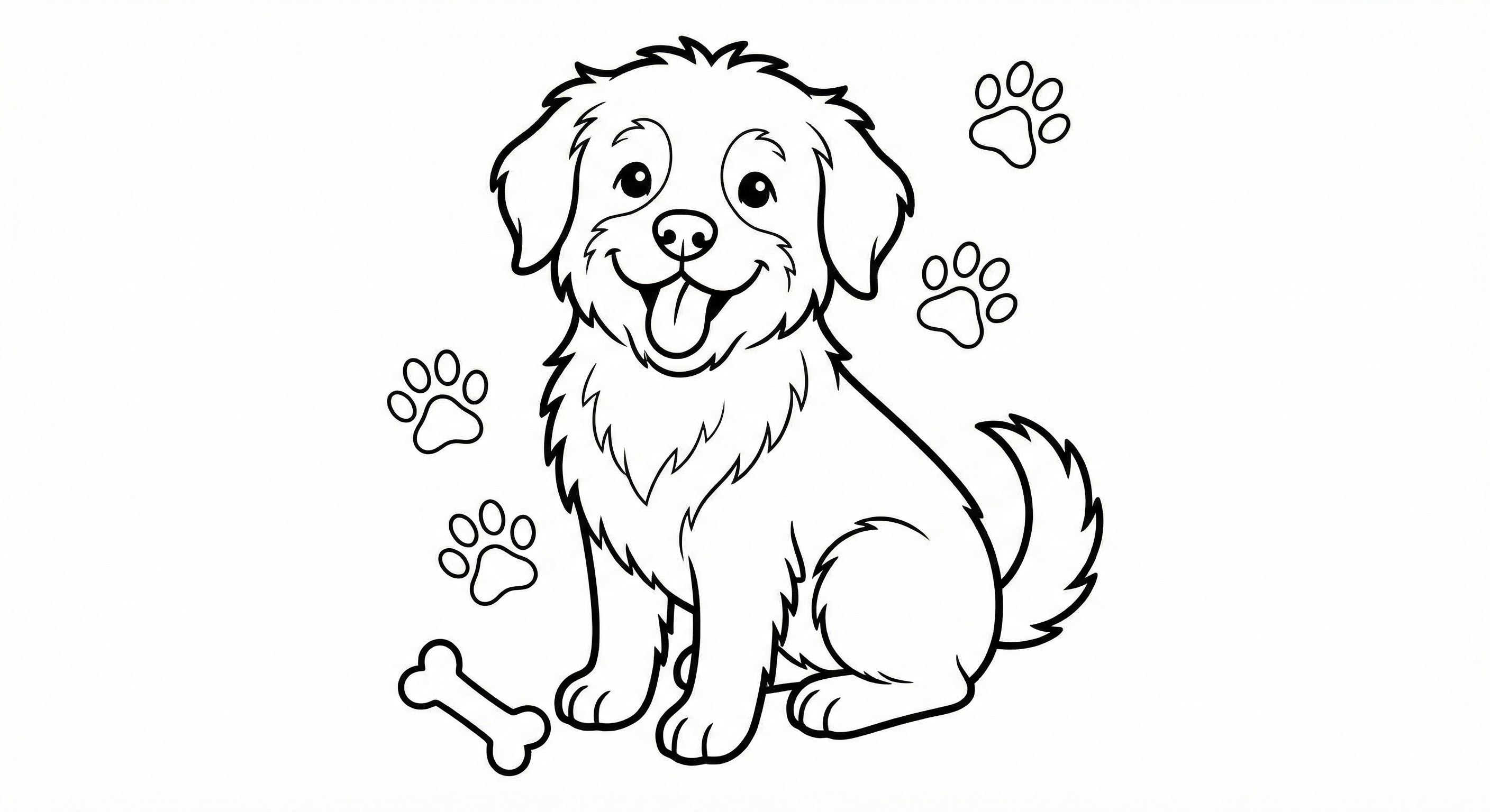Happy Puppy Coloring Page