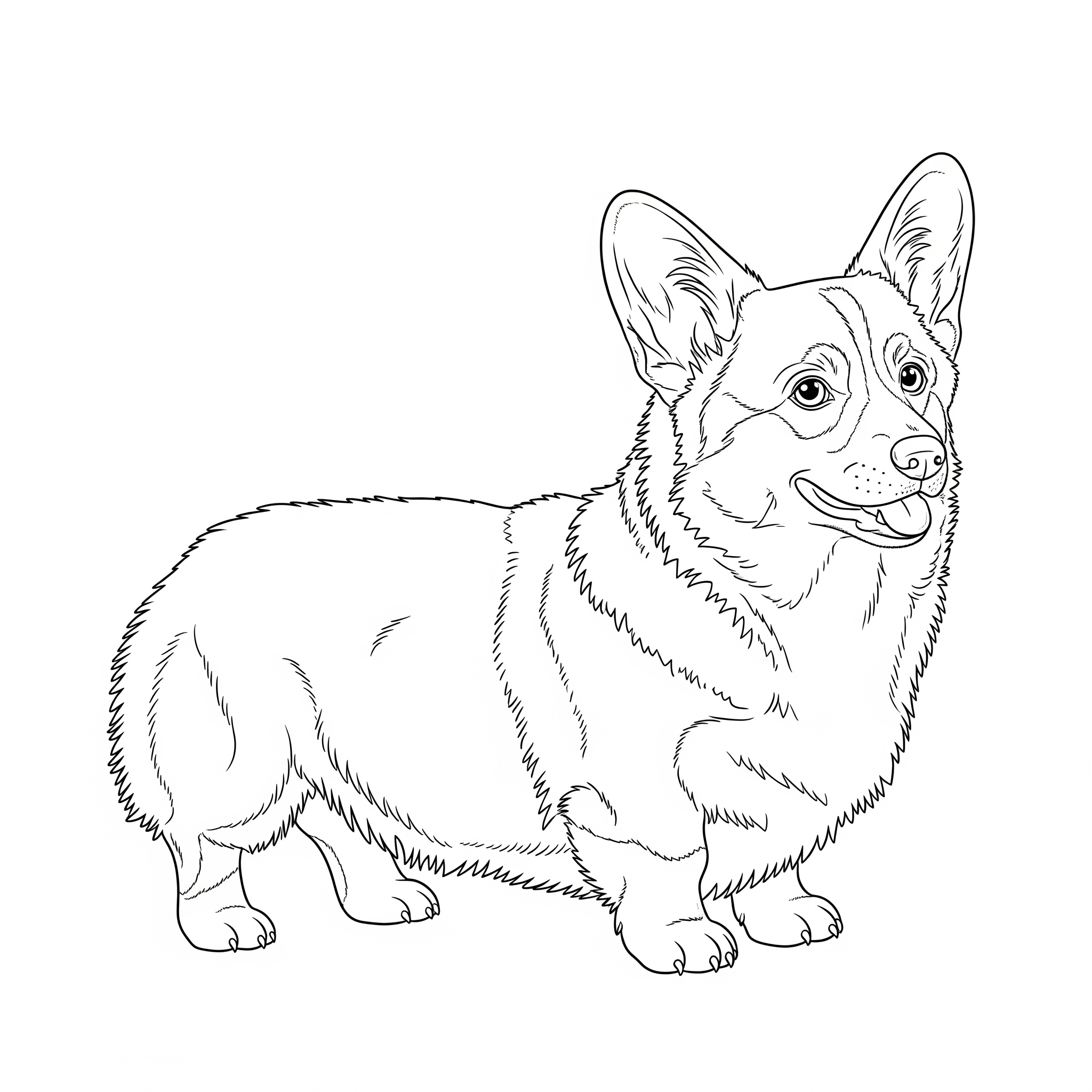 Realistic Corgi Coloring Page for Dog Lovers