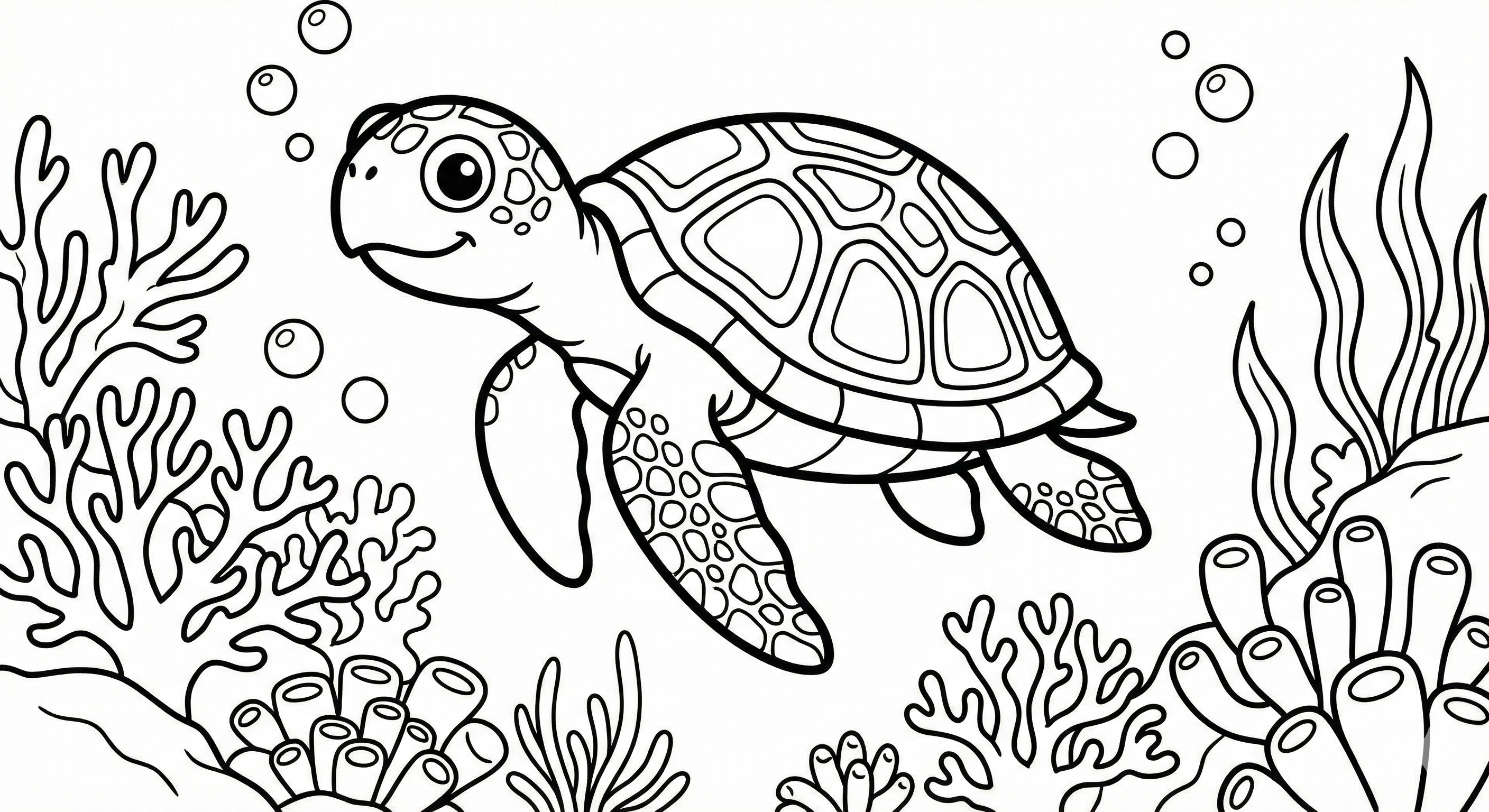 Printable Sea Turtle Coloring Page