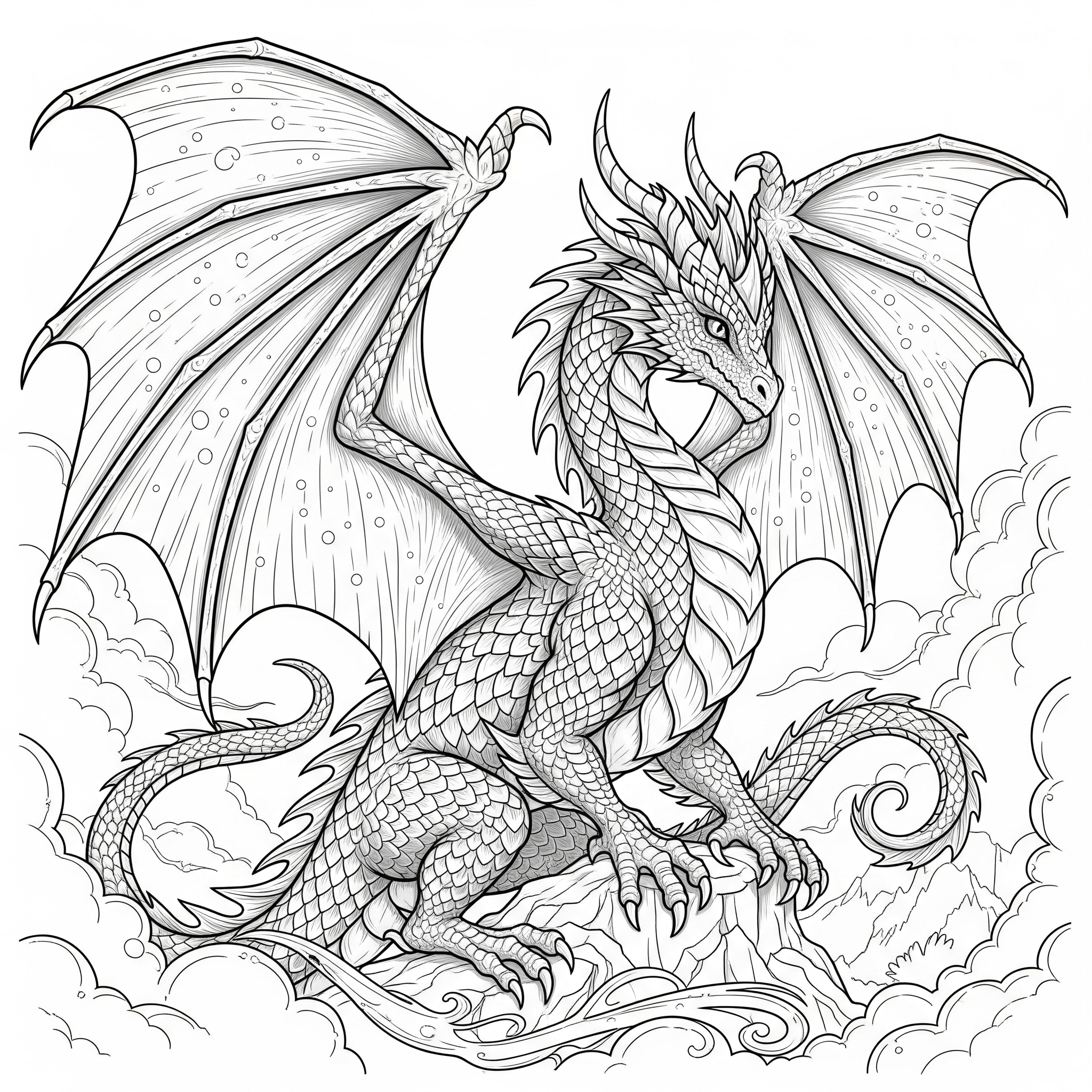 Majestic Dragon Coloring Page for All Ages