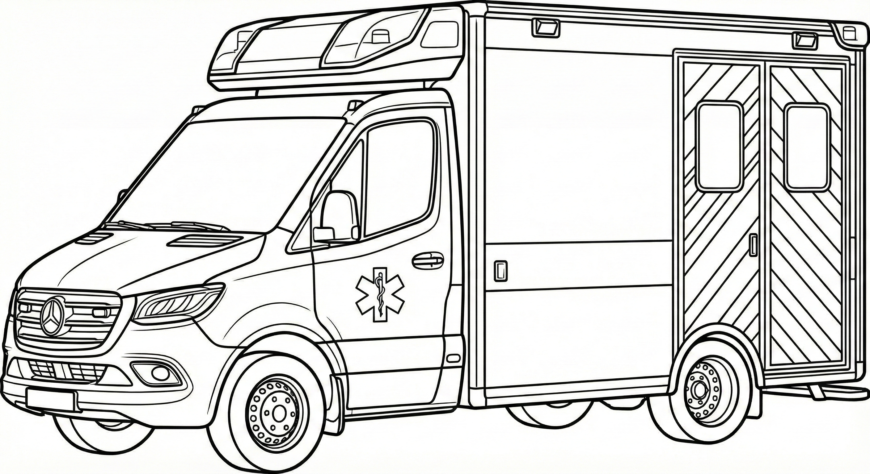 European Ambulance Coloring Page