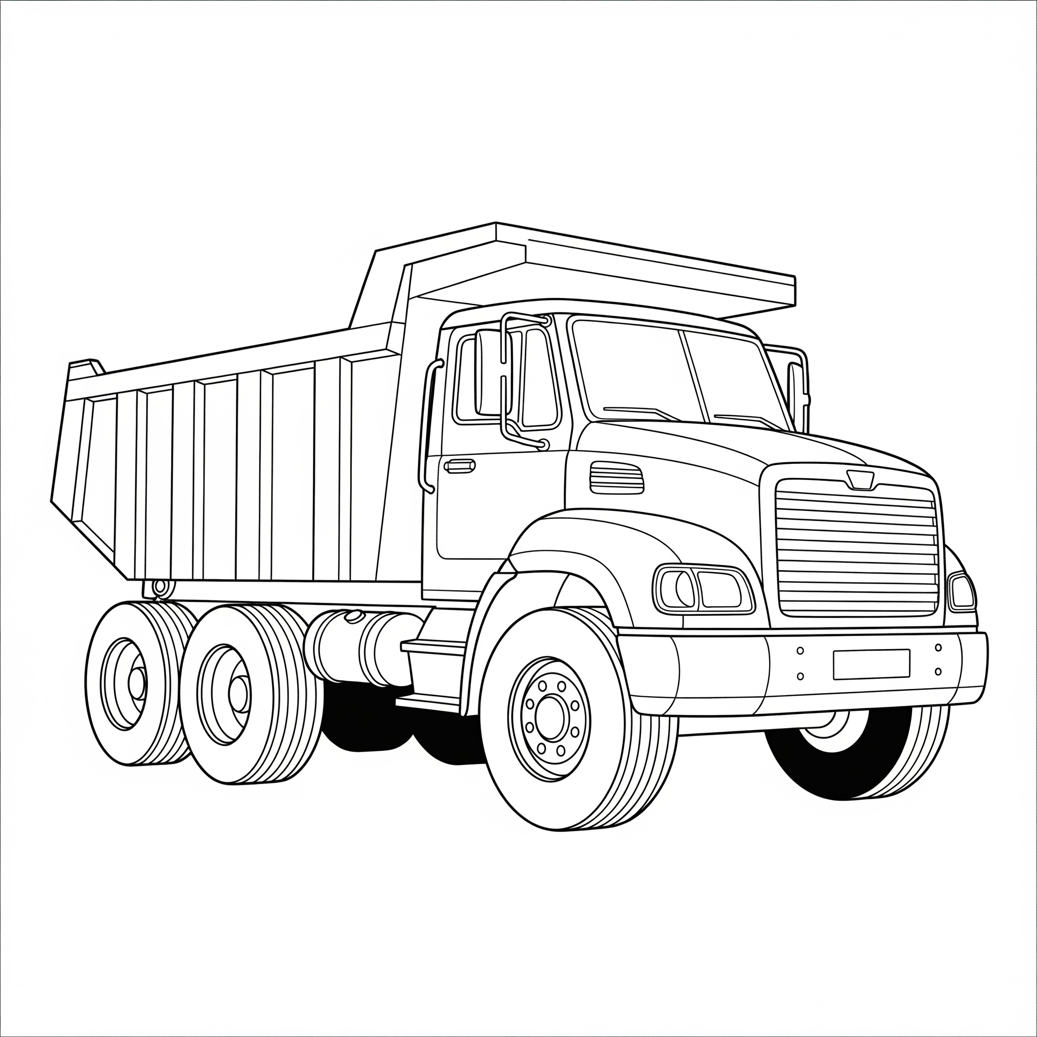 Big Dump Truck Coloring Page for Construction Fans