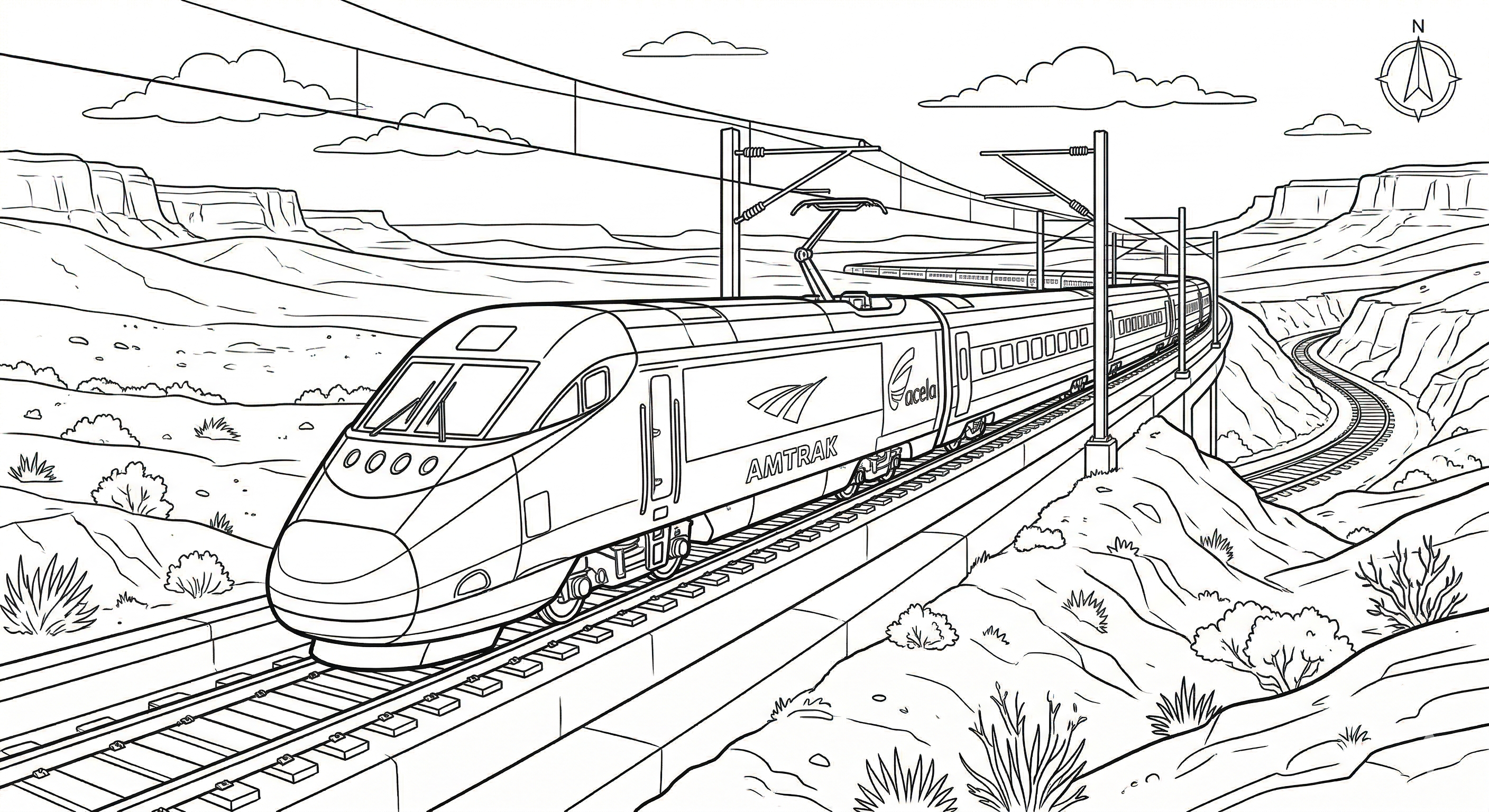 Amtrak Acela Express Coloring Page